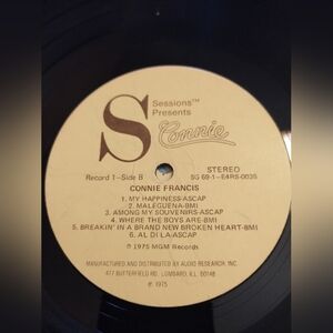 Connie Francis Vinyl Record NO ALBUM COVER